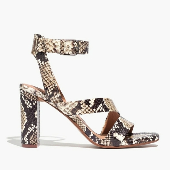 Madewell Liv Sandals in Snake Embossed Leather, Size 8 - Picture 16 of 16